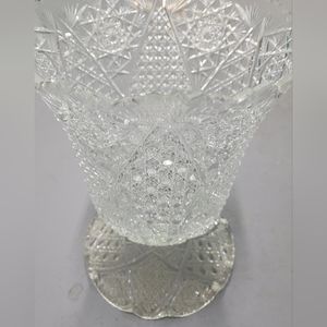 "ABP American Brilliant Cut Crystal Glass French Compote Dessert Punch bowl